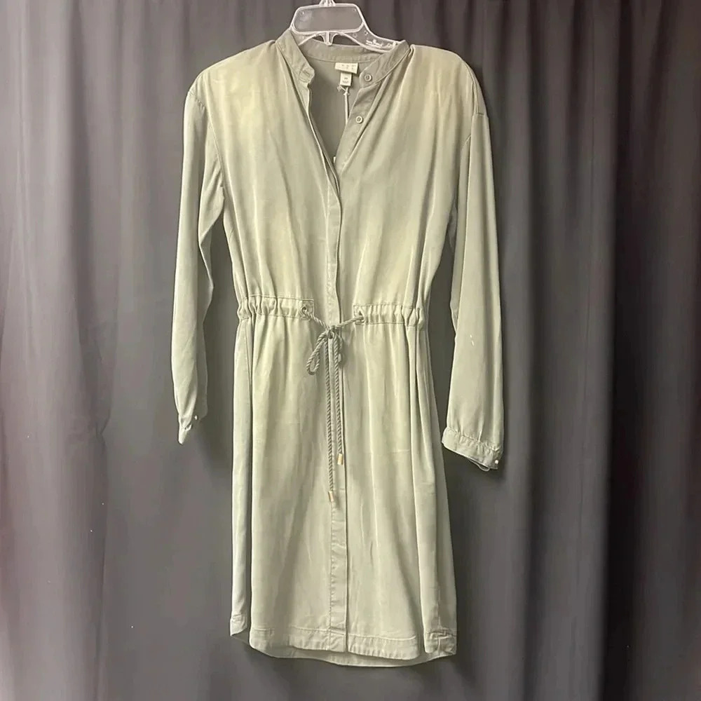 Army Green Long sleeve Dress xS